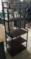 5 Tier Kitchen Rack Wooden Storage Stand with Black Iron Frame, Microwave Oven Shelf, 24 x 16 x 60 inches. 