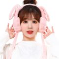 Kids Winter Earmuffs with Moving Rabbit Ear | Cute Plush Ear Warmer for Girls & Boys | Soft Woolen Windproof Ear Muff | Pneumatic Bunny Ear Cover | Warm Fashion Accessories for Kids & Women. 