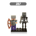 8pcs/set Minecraft Figures Building Steve Alex Wither skeleton Zombie Blocks Bricks For Children Gift Toys X0127. 