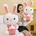 Cute rabbit plush toy baby bottle bunny doll doll super cute high-end gift for girls Valentine's Day. 