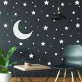WallsArtstore Moon and Stars Wall Art Stickers  Nursery Wall Stickers Pack of 100 Stars and Moon Stickers. 