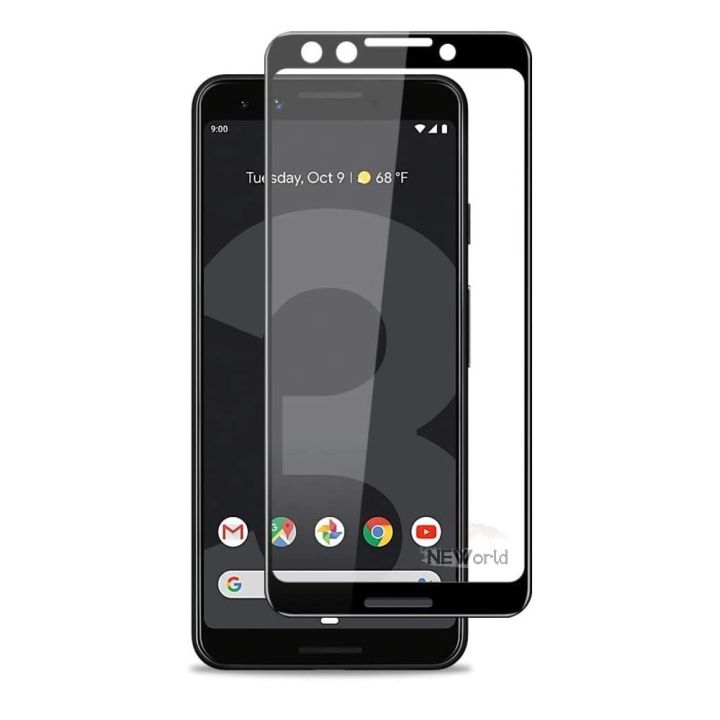 Google Pixle 3 Screen Glass Protector HD Edge to Edge Full Glue Tempered Glass For Pixel 3 - Blac