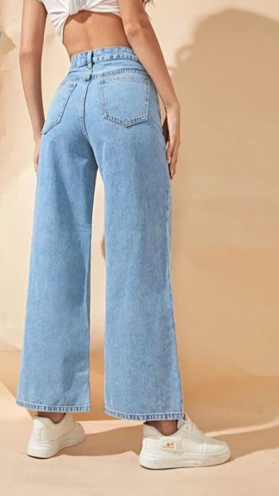 Ice%20Blue%20Women%20Wide%20Leg%20High%20Waist%20Denim%20Jeans%20Pants%20For%20Girls%20%7C%20Factory%20Outlet%20-%20Image%205