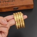 【happy one】2pcs Gold Dubai Bride Wedding African/Arab/Middle Bracelet  Bangle Jewelry birthday Chines gift. 