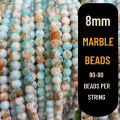 🔹 Premium 8mm Multi-Shade Marble Beads String (70–80 Beads) | Vibrant DIY Craft & Jewelry Supplies – Only at QuickCart99. 