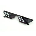 Mosaic Pixel Sunglasses Women Men Black Party Club Bar Spectacles Anime Cartoon Happy Funny toy Trick Toy Thug Life Glasses L3. 