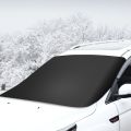 Large 4 Seasons Car Snow Shield Magnetic Thickened Windscreen Cover 170x118cm Anti-frost Sun Protection Half Car Cover. 