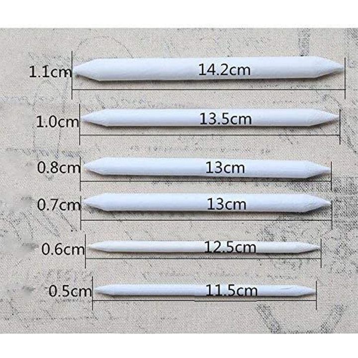 6pcs Double Head Blending Stumps Sketch Paper White Pen Pastel Charcoal Paper Sketch Drawing Art Painting Art Blender Tools