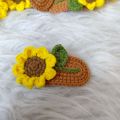 Handmade Hair Pins Sunflower Crochet Hair Clips Girl Barrettes Flower Hairpin Children Side Bangs Clip Knitting Hair Accessories. 