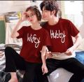 Couple Printed Tshirt Trouser Night Dress. 