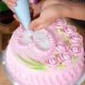 【shengxiong6525】IVYSHION 42pcsset Cake Supplies Tips Kits Baking Cupcake Icing Tips Bags Smoothers Flower Nails. 