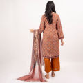 Maahru Unstitched Fabric for women and girls - 2 piece - Shirt and Dupatta - Block-Me-Red. 
