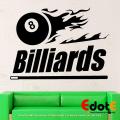 Size : 24" X 12" inches - Pool lover snooker club room wall sticker Interior, Club, Boys, Girl, Room, Decoration, decal for Billiards. 