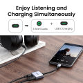 UGREEN USB C to 3.5mm AUX Audio Adapter with DAC Chip, Type C Headphone Jack Converter Supports PD QC Charging, Compatible with iPhone 16 15 Pro Max, Galaxy S25 S24 Ultra, iPad Pro 2021 2022 2023 2024 Models. 