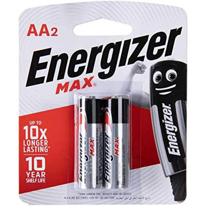 Energizer MAX AA2 Batteries, 2 PCS Alkaline Battery Cells 1.5v 100% Original
