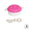 Barbie Kitchen Set 8 Pcs Cookware Toy For Kids Girls - 4 Pcs Plastic Cooking Pots With 4 Pcs Plastic Cuterly - Approx. 4 Inch - Pink. 