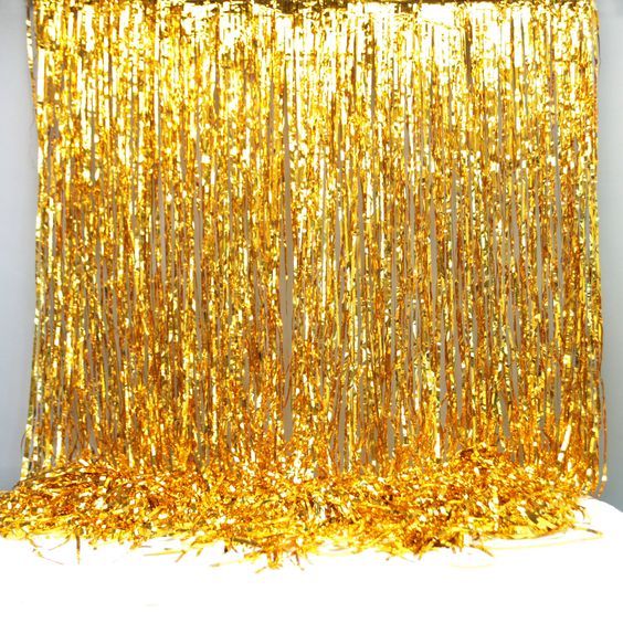 Foil Curtains Backdrop Decor Golden, Silver , Red, Blue, Purple Color Metallic Foil Tinsel Fringe Curtain Birthday Party Decoration Wedding Backdrop Curtain Photo