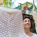 20 Meter PVC Coated Steel Anti-Rust Wire Laundry Rope For Washed Clothes Drying, Hanging Indoor & Outdoor, With 2 Plastic Hooks. 