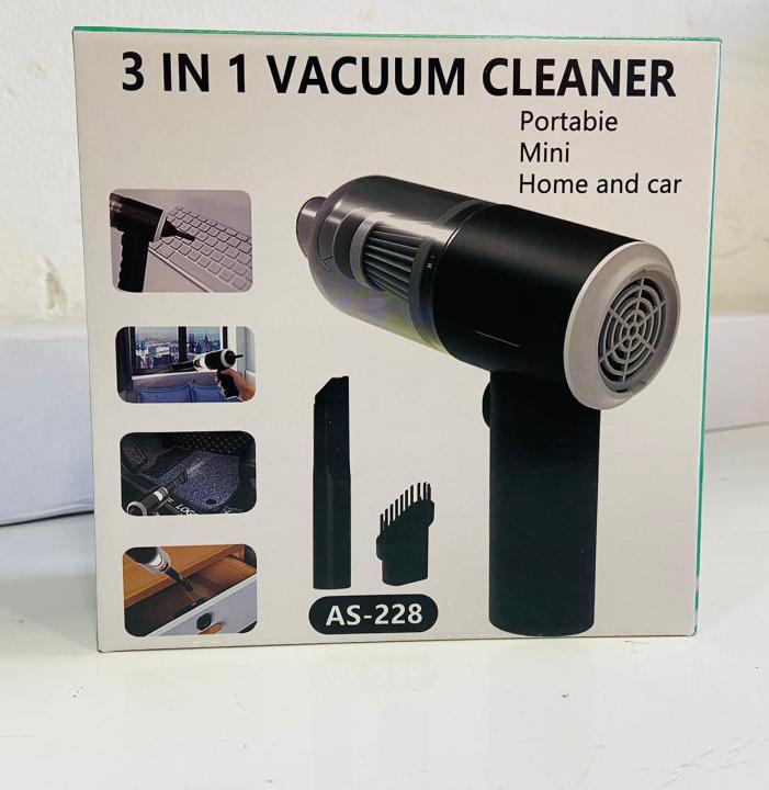 3 in 1 Mini Rechargeable Vacuum Cleaner AS-228 - Portable Mini WetDry Vacuum for Car Interior and Home Cleaning Car Vacuum Portable Vacuum Cleaner for Car