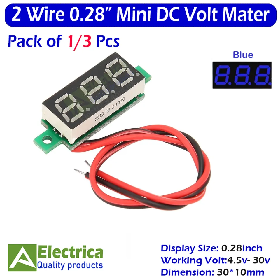 Voltmetro Digitale 12v DC 0 30V Mini 3 Digital Display Voltmeter Voltage Tester Meter Blue LED Screen E V Meter - Foto 12