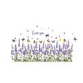 Beautiful Flower Lavender Butterfly Baseboard Decorative Home Wall Sticker Decal. 