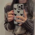 Korean Aesthetic 3D Love Heart Lattice Phone Case For iPhone 13 12 11 Pro XS Max X XR 7 8 Plus SE Cute Soft Silicone Back Cover. 