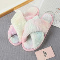 Winter Slippers Women Fashion Cross Fluffy Fur Slipper Home Slides Platform Flat Indoor Floor Flips Women Ladies Shoes. 2024. 