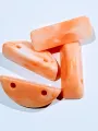 Pack of 40gms Beads, Orange Half Circle with 2 Holes Marble Beads For DIY Jewelry Making, Jewelry, DIY, Dresses And Crafting Accessories.. 