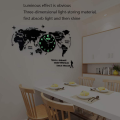 3D World Map Wall Clock, Glow In The Dark Night Wooden World Map Wall Clock, Personality home world map clock, Creative modern silent clock, Acrylic World Map Wall Decor for Living Room/Office/Bedroom. 