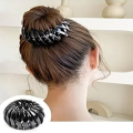 Expandable Round Hair Bun Holder Claws, Korean Fashion, Adjustable Hair Clips for Women. 