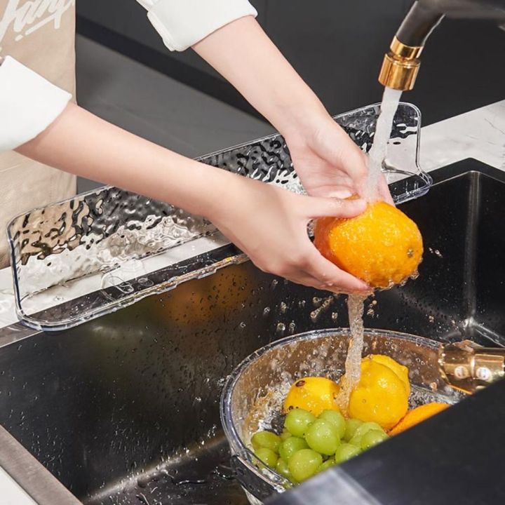 Durable Plastic Sink Splash Guard water ripple Heightenin Sink Guard Baffle Plate Reusable Leakage hole Washbasin baffle Kitchen