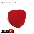 Beautiful Heart shape Ring Box Red Velvet wrapped-Empty Box. 