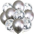 Pack Of 10 Confetti Balloons & Metallic Balloons 14 Inch Confetti & Metallic Party Balloons For Birthday, Wedding, Bridal Shower, Baby Shower And Graduation Party Decorations. 