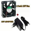 12V DC 5 Inch Fans -  Computer Fan Hi Speed Fan WIth 12V Adapter. 