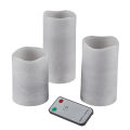 Flameless Candles - Real Wax Battery Operated Candles with Remote Control - Pack of 3 - Height 4, 5 & 6”, Diameter 3”. 