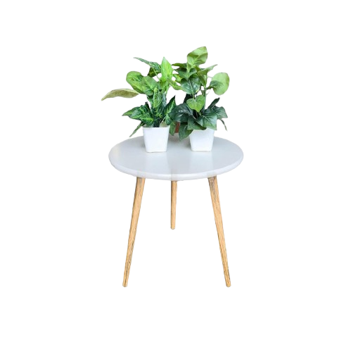 Curved Foldable Side Table, Coffee table (16 Inches Top & 20 Inches Height ) with Solid Wooden legs