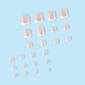 SUMMER JZJ 24 pcs Nail Art Patch Glitter Powder Simple White Edge French Toenail Fake Nail Patch Foot Wear Nails. 