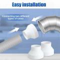 Abs Duct Reducer High-Performance 6 To 4 Inch Lightweight Duct Increaser White Air Duct Adapter for Hvac Systems Dryer Vent. 