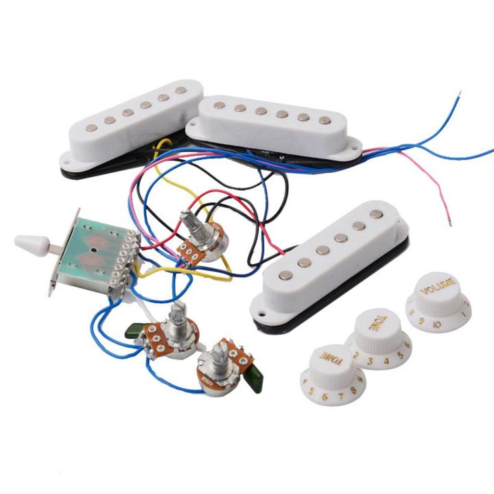 Electric Guitar Pickup Wiring Harness Prewired 5-Way Switch SSS Pickup for ST Electric Guitar White