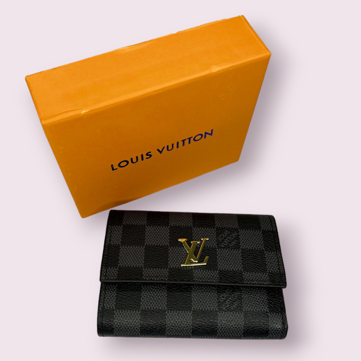 Original LV-303 Leather Money Clip and Card Holder Wallet for Women