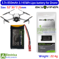 3.7V 420mAh, 650mAh, 800mAh, 850mAh Drone Battery – High-Performance LiPo Rechargeable Battery for RC Drones, Quadcopters & DIY Projects by Electrica. 
