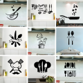 Kitchen 3D Wall Sticker Ideal for Your Kitchens Decoration | Spoon Wall Sticker Fork And Fry Pan Style | Wall stickers for kitchen waterproof | 3D Modern Home Decor Wall Decals Decoration Black Colour In 12 Inches Size By Diameter. 