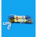 10 Meter PVC Coated Anti-Rust Wire Rope Washing Line Clothesline with 2 Plastic Hooks - 1 Piece for for Drying/Hanging Clothes. 