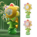 PinShang Sunflower Bubble Machine With Colorful Lights Seven Color Flower Rockable Automatic Bubble Blower Maker Toys Gifts For Kids. 