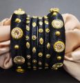 New Arrival Traditional Wedding Black Bangles With Beads For Girls & Woman. 