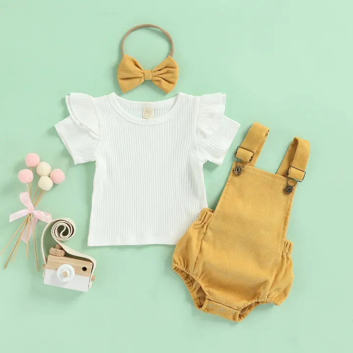 Newborn%20Baby%20Three%20Piece%20Set,%20Fly%20Sleeve%20Round%20Neck%20Shirt%20Suspender%20Ruffle%20Shorts%20Elastic%20Matching%20Headband%20-%20Image%207