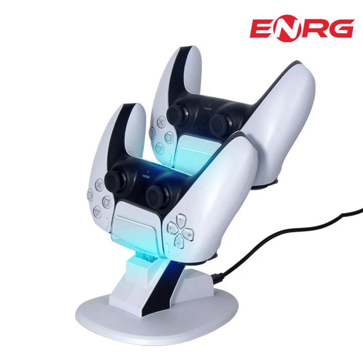Energy - ENRG Dual Vertical Charging Stand for PlayStation 5 Station Sony PS5 Controller White
