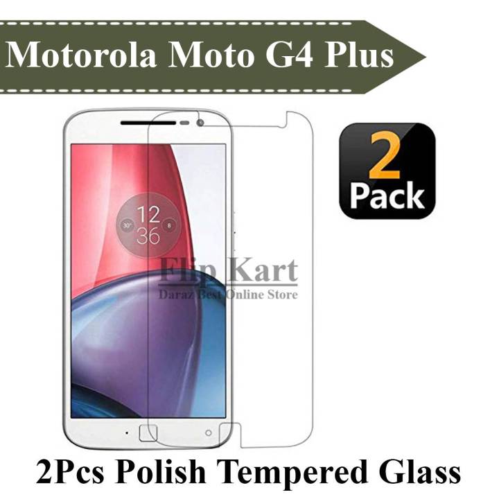 2 Pack Motorola Moto G4 Plus Tempered Polish Glass Screen Protector