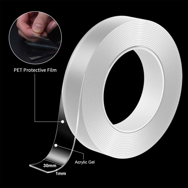Silicone Double-Sided Nano Tape – Strong, Reusable, Washable, and Residue-Free Adhesive Gel Tape for Home, Office, DIY, and Mounting Applications