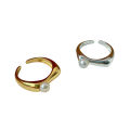 [ New ] Saina Real Shot Korean Silver Loe Open Ring IN Niche Design Pearl Personality Ring. 